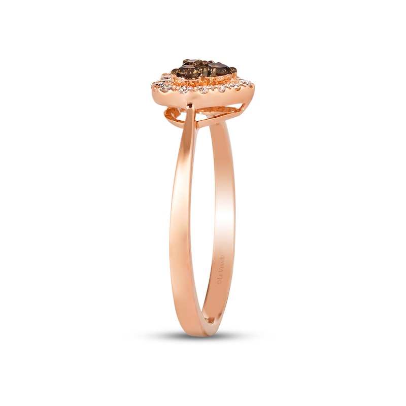 Le Vian Diamond Heart Ring 1/4 ct tw Strawberry Gold Plated
