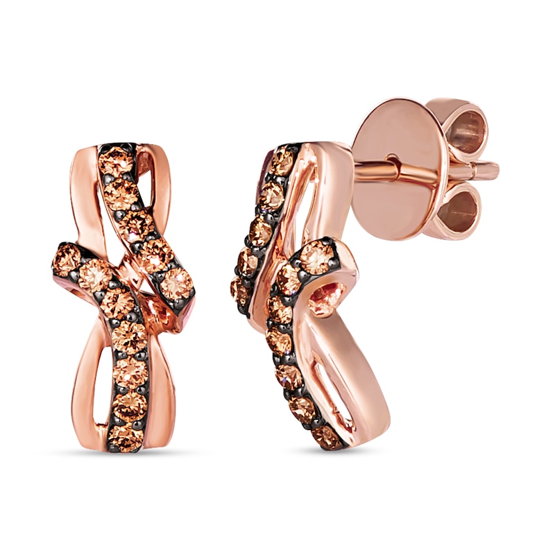 Le Vian Diamond Earrings 3/8 ct tw Strawberry Gold Plated