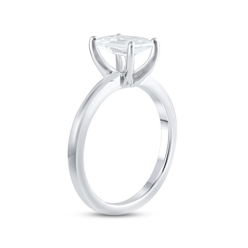 Lab-Created Diamonds by Emerald-Cut Solitaire Engagement Ring 1-1/2 ct tw White Gold Plated