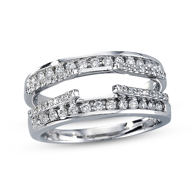 Diamond Enhancer Ring 1/2 ct tw Round-cut White Gold Plated