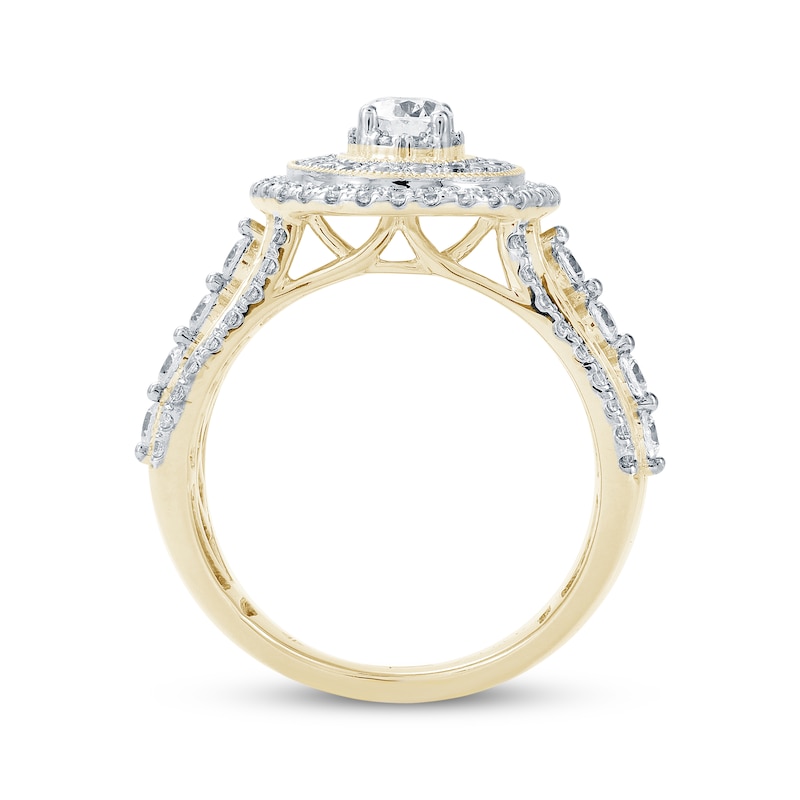 Oval-Cut Diamond Engagement Ring 1-1/2 ct tw Yellow Gold Plated