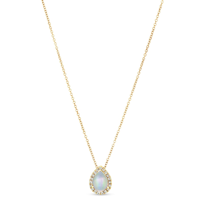 Le Vian Opal & Diamond Necklace 1/8 ct tw Honey Gold Plated 18"