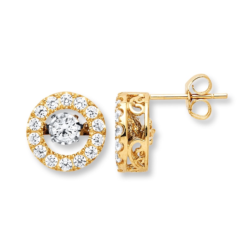 Unstoppable Love 1 ct tw Earrings Yellow Gold Plated