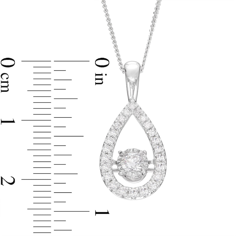 Unstoppable Love Diamond Pear Necklace 1/2 ct tw Round-cut White Gold Plated 19"