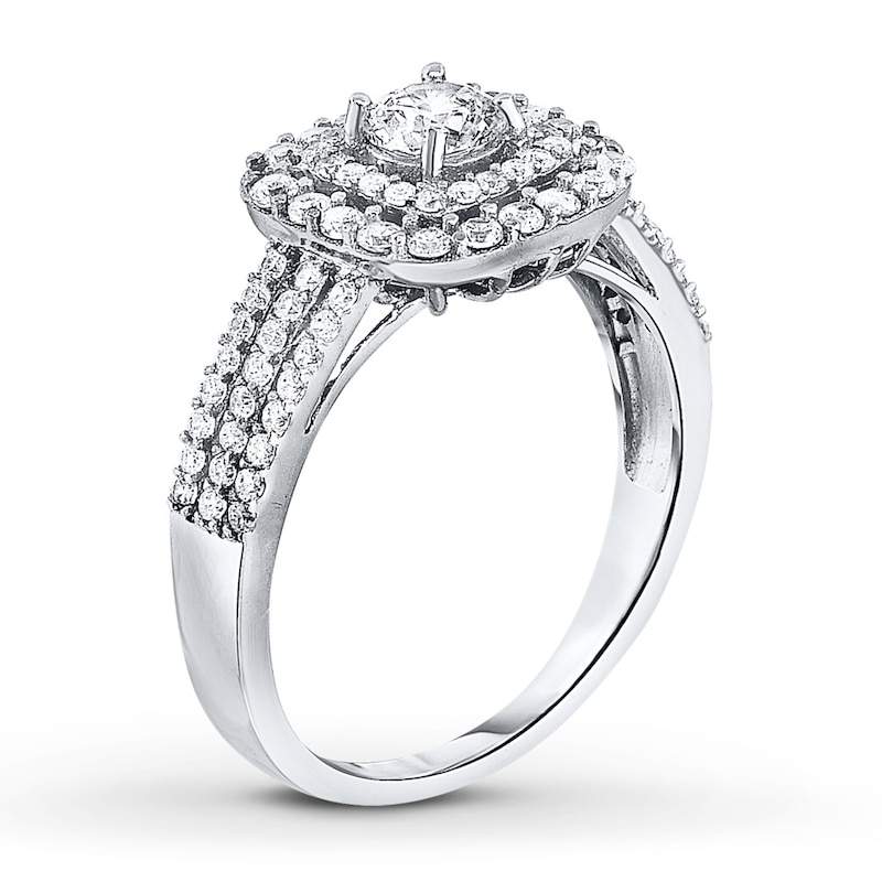 Diamond Engagement Ring 1 ct tw Round-cut White Gold Plated