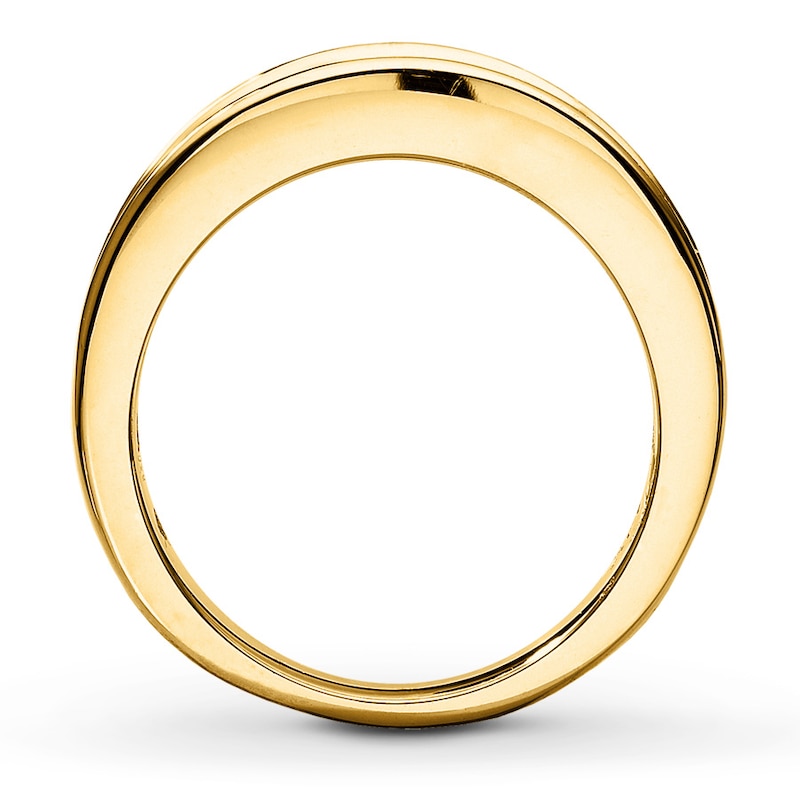 Diamond Wedding Band 1-1/2 ct tw Round-cut Yellow Gold Plated