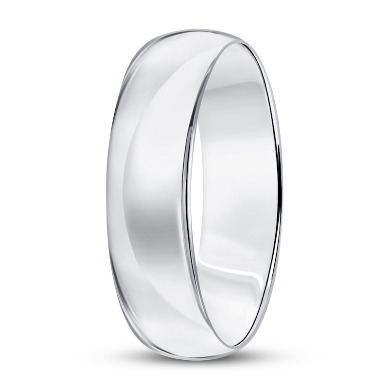 Wedding Band White Gold Plated 6mm