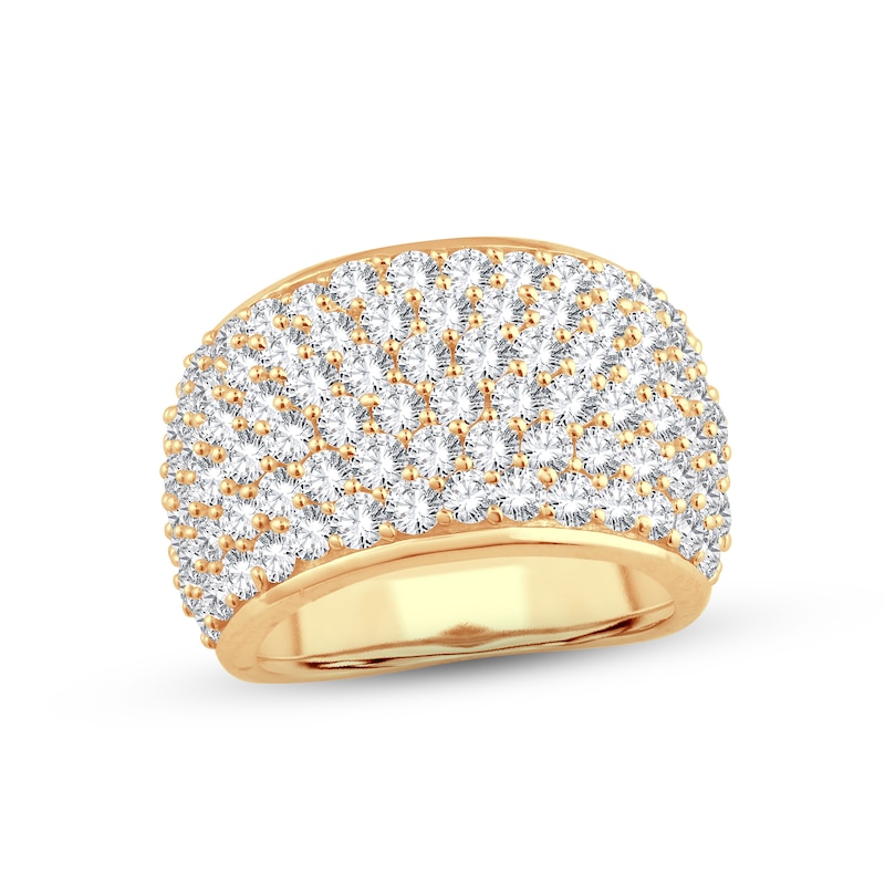 Diamond Anniversary Ring 3 ct tw Round-cut Yellow Gold Plated