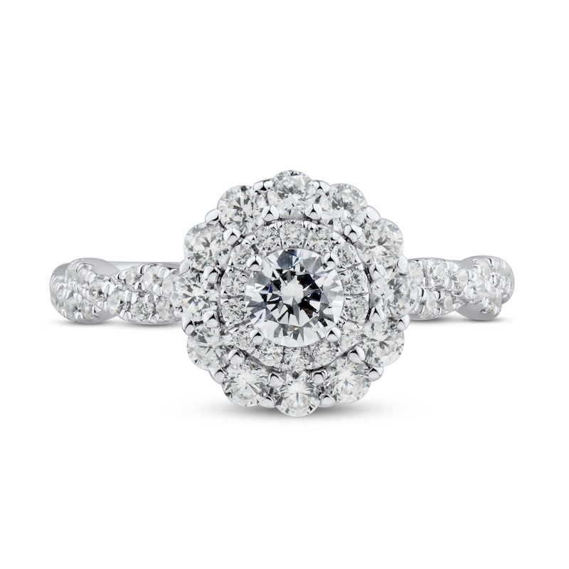Diamond Engagement Ring 1 ct tw Round-cut White Gold Plated