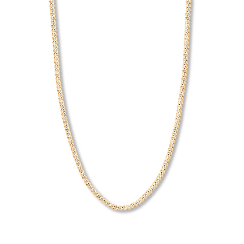 30" Solid Curb Chain Yellow Gold Plated Appx. 4.4mm