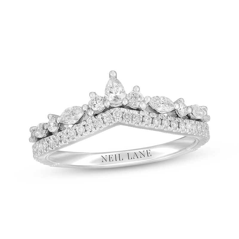 Neil Lane Diamond Anniversary Band 1/2 ct tw Marquise, Pear & Round-cut White Gold Plated