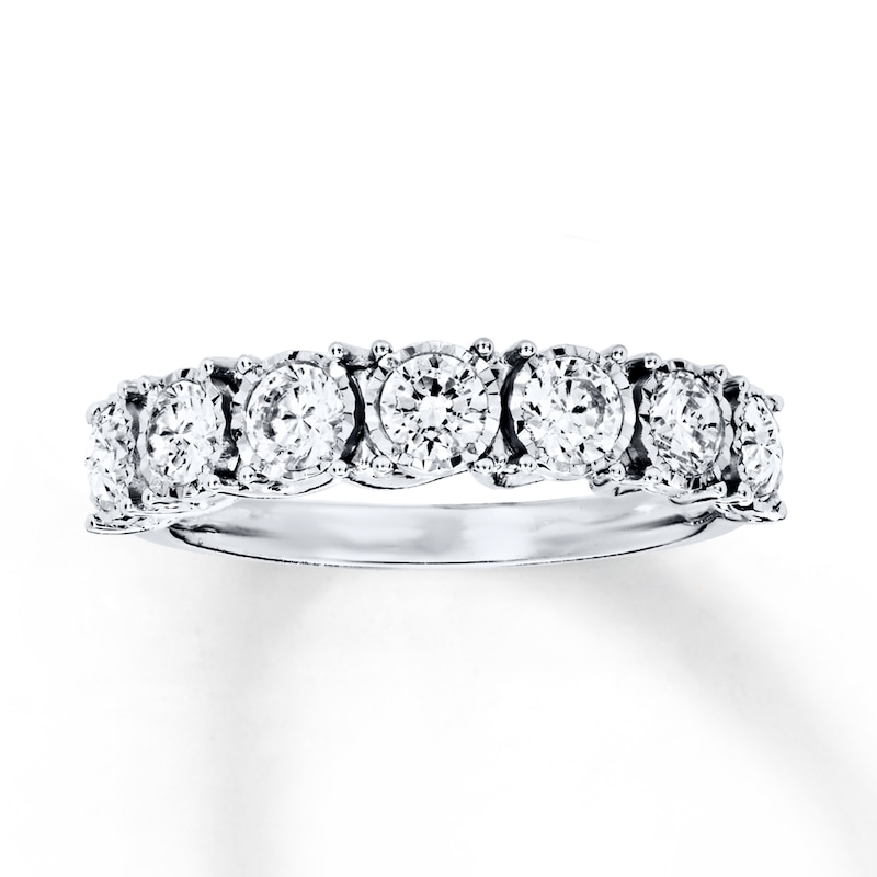 Diamond Anniversary Band 1 ct tw Round-cut White Gold Plated