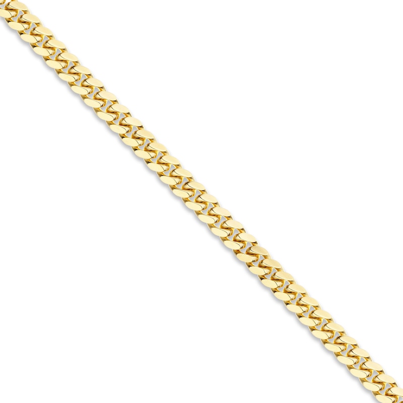 Solid Cuban Chain Necklace Yellow Gold Plated 22"