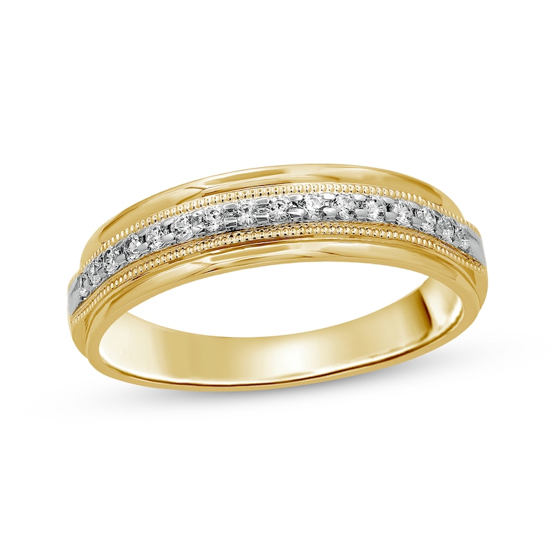 Men's Diamond Wedding Band 1/2 ct tw Round-cut Yellow Gold Plated