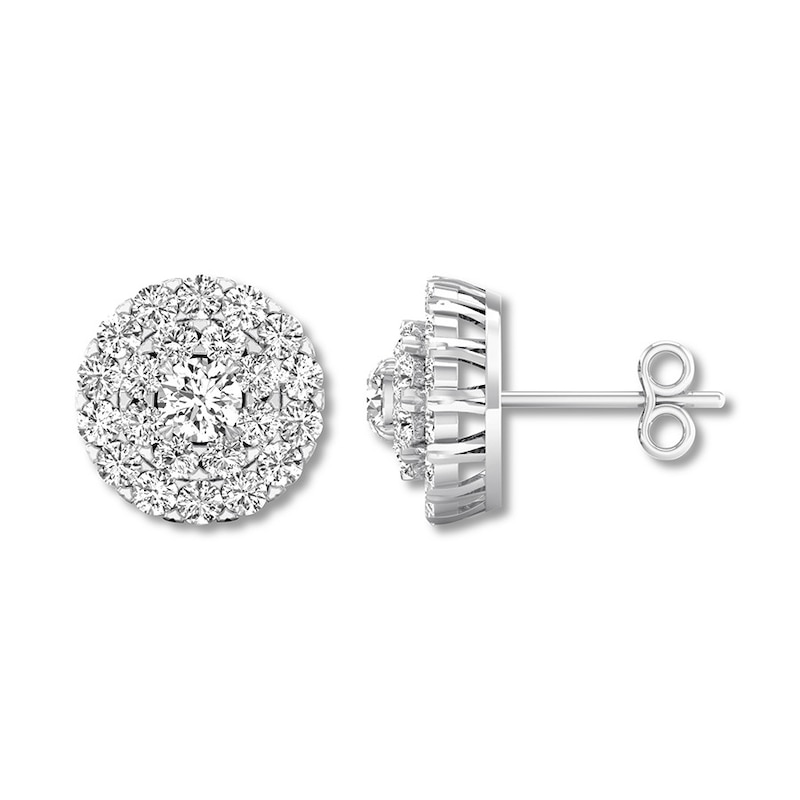 Diamond Earrings 1 ct tw Round-cut White Gold Plated