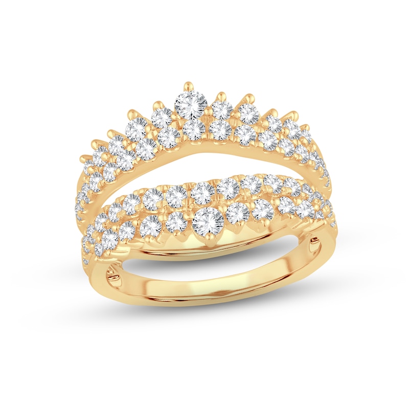 Diamond Enhancer Ring 1-1/4 ct tw Round-cut Yellow Gold Plated
