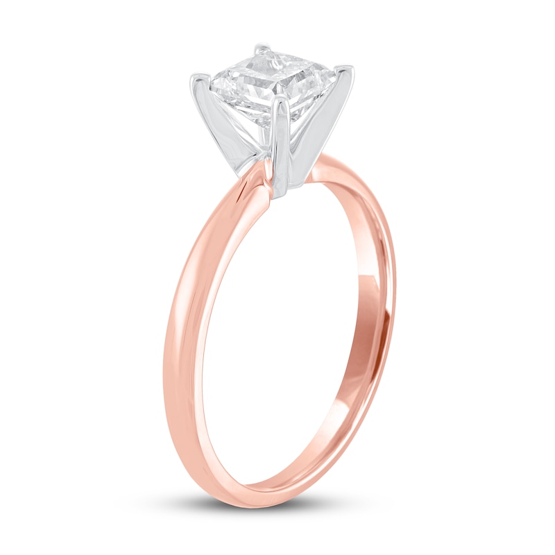 Diamond Solitaire Engagement Ring 1 ct tw Princess-cut Rose Gold Plated