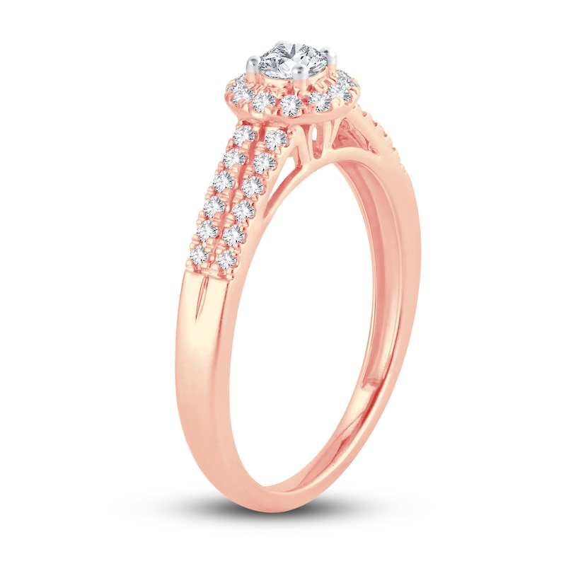 Diamond Engagement Ring 3/8 ct tw Round-cut Rose Gold Plated