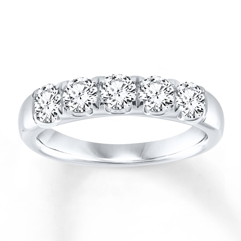 Diamond Anniversary Band 1 ct tw Round-cut White Gold Plated