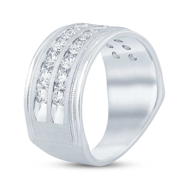 Men’s Round-Cut Diamond Wedding Band 2 ct tw White Gold Plated