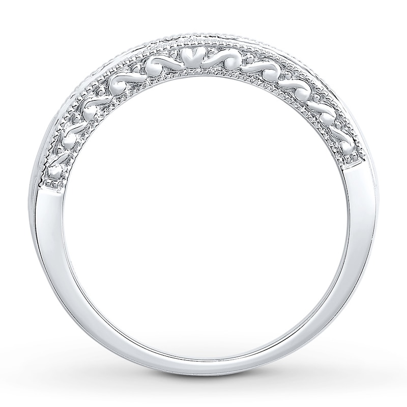 Diamond Anniversary Band 1/3 ct tw Princess-cut White Gold Plated