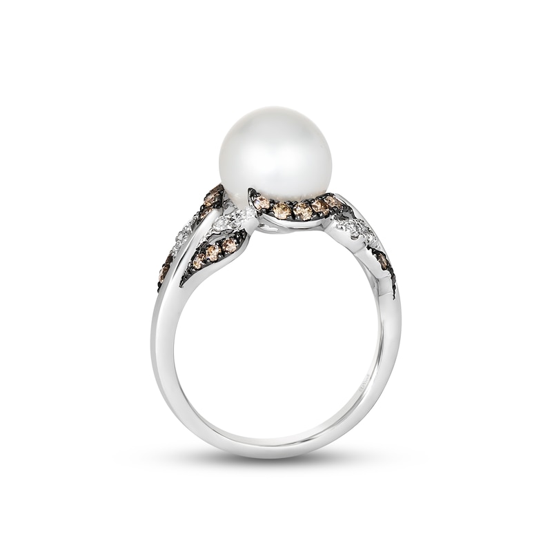 Le Vian Cultured Pearl Ring 1/2 ct tw Diamonds Vanilla Gold Plated