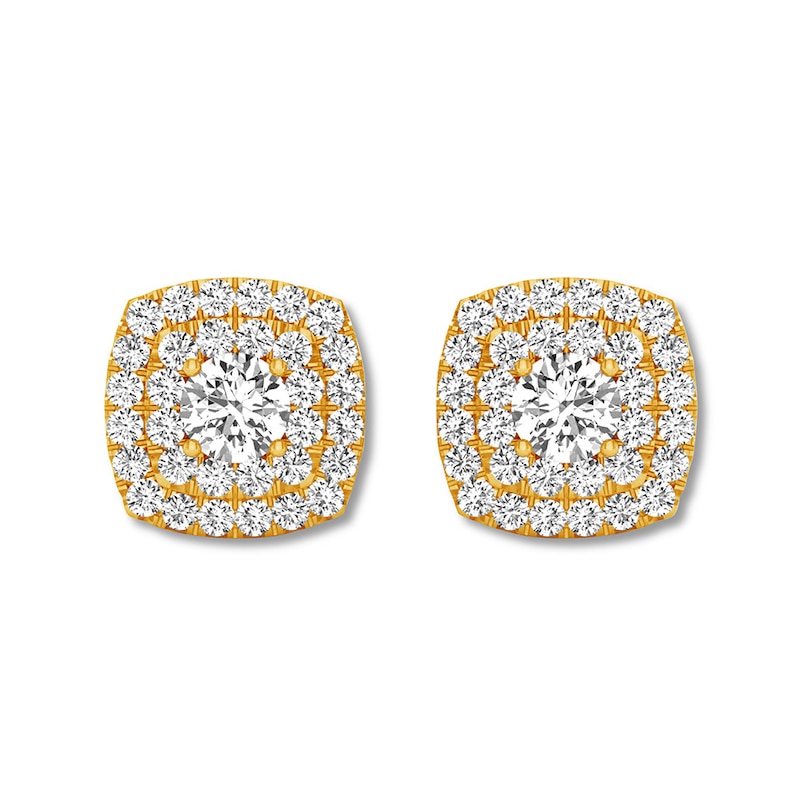 Diamond Earrings 1 ct tw Round-cut Yellow Gold Plated