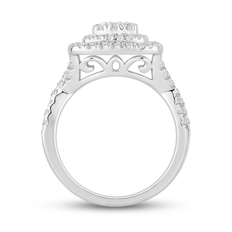Diamond Engagement Ring 1-1/4 ct tw Round-cut White Gold Plated