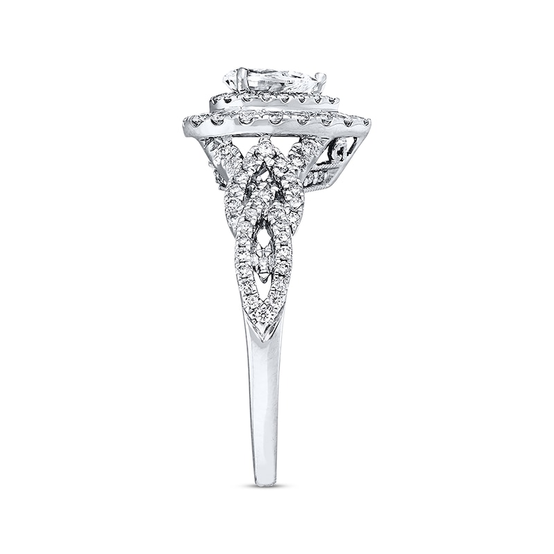 Neil Lane Bridal Ring 7/8 ct tw Pear-Shaped Diamonds White Gold Plated