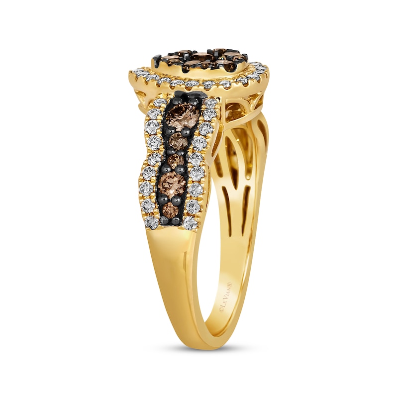 Le Vian Chocolate Waterfall Diamond Ring 1 ct tw Honey Gold Plated