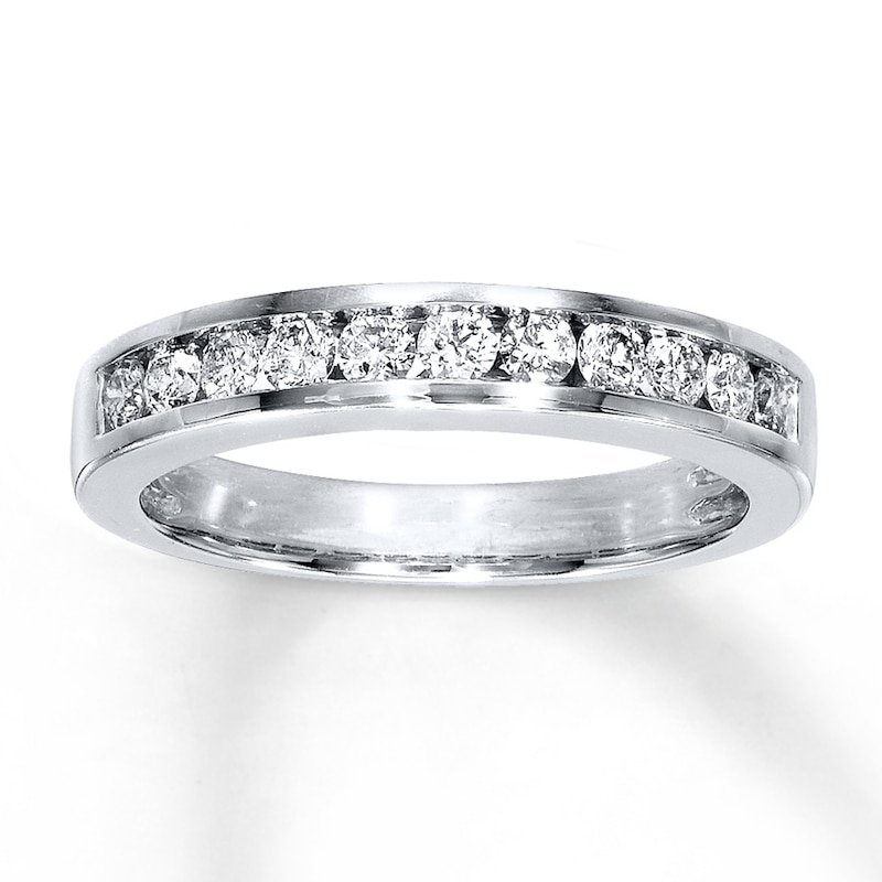 Diamond Wedding Band 1/2 ct tw Round-cut White Gold Plated