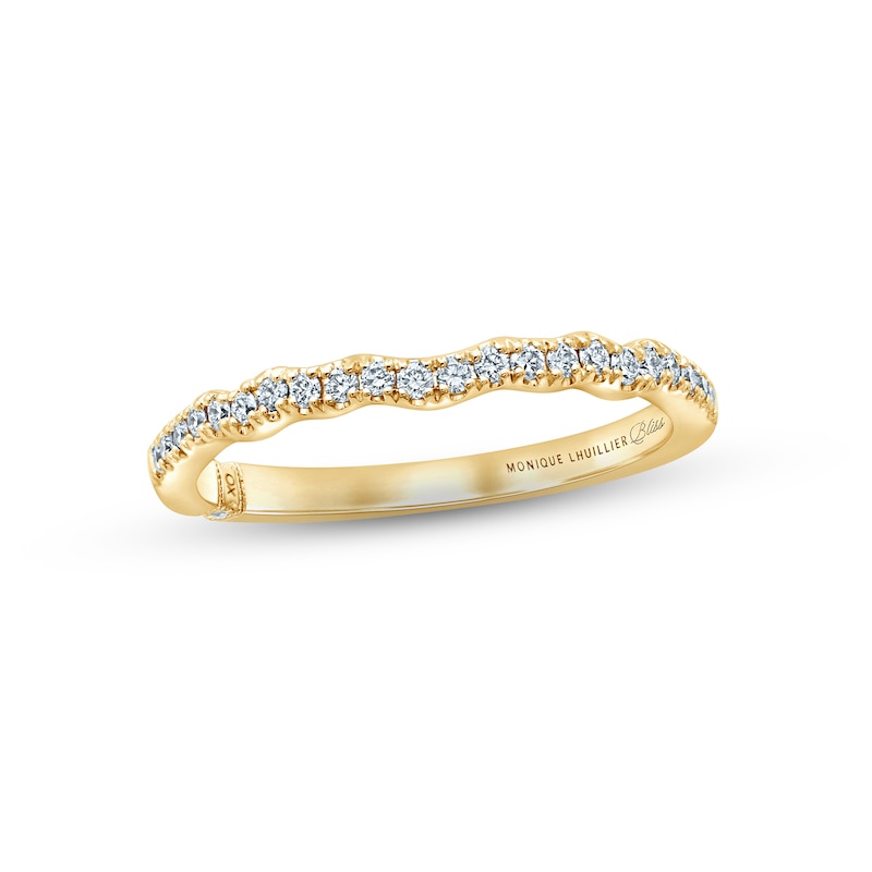 Monique Lhuillier Bliss Diamond Wedding Band 1/5 ct tw Round-cut Yellow Gold Plated