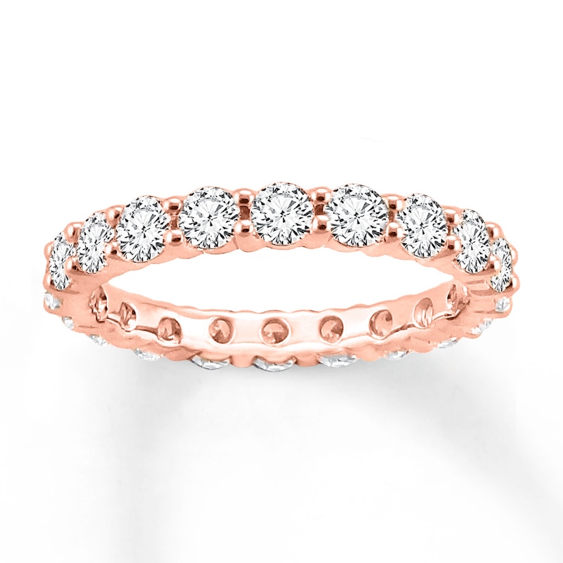 Diamond Eternity Ring 2 ct tw Round-cut Rose Gold Plated