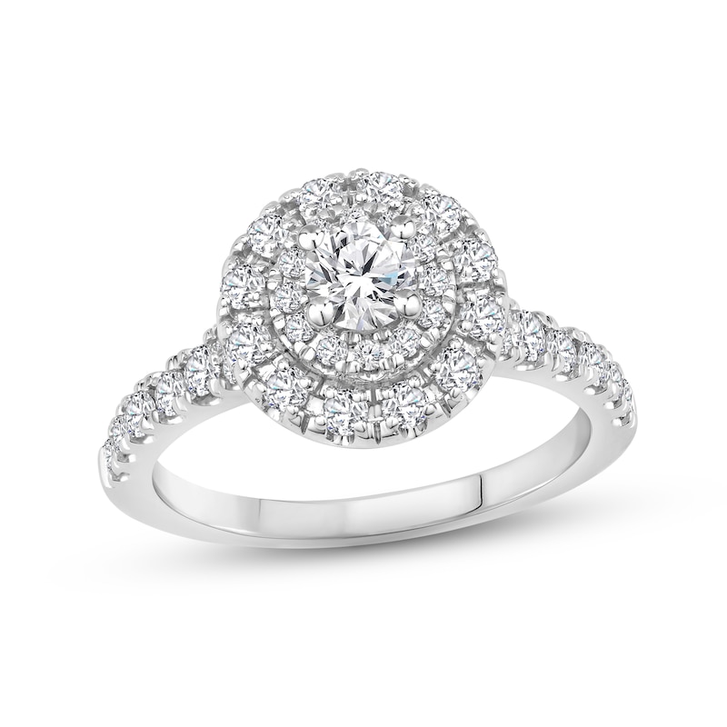 Diamond Engagement Ring 1 ct tw Round-cut White Gold Plated