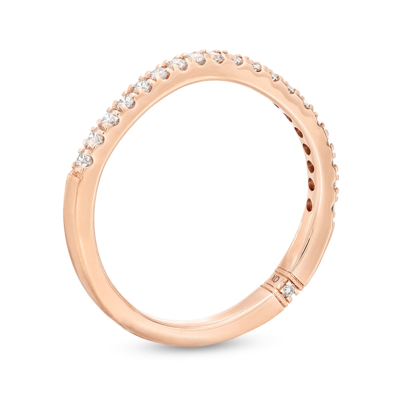 Monique Lhuillier Bliss Diamond Contour Wedding Band 1/4 ct tw Round-cut Rose Gold Plated