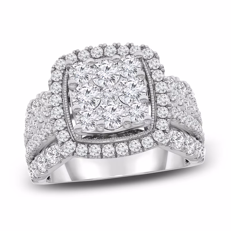 Diamond Engagement Ring 3 carat tw Round 14K White Gold