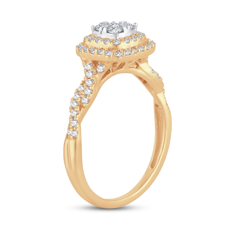 Diamond Engagement Ring 1/2 ct tw Round-cut Yellow Gold Plated