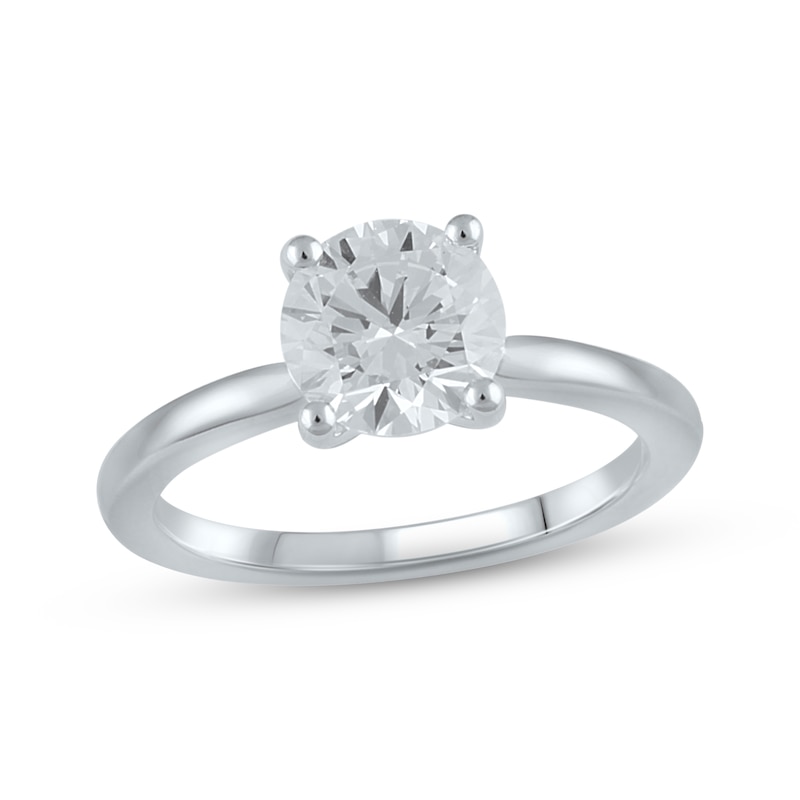 Lab-Created Diamonds by Solitaire Ring 1-3/4 ct tw Round-cut White Gold Plated