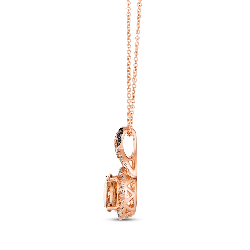 Le Vian Chocolate Twist Morganite Necklace 1/3 ct tw Diamonds Strawberry Gold Plated 19"