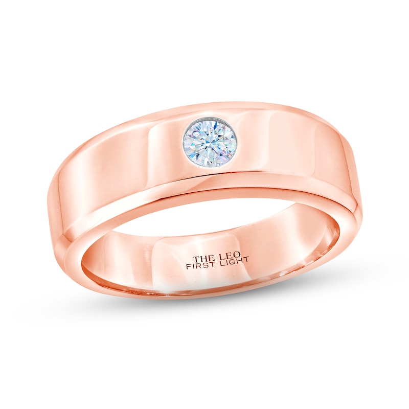 Men's THE LEO First Light Diamond Wedding Band 1/4 ct tw Round-cut Rose Gold Plated
