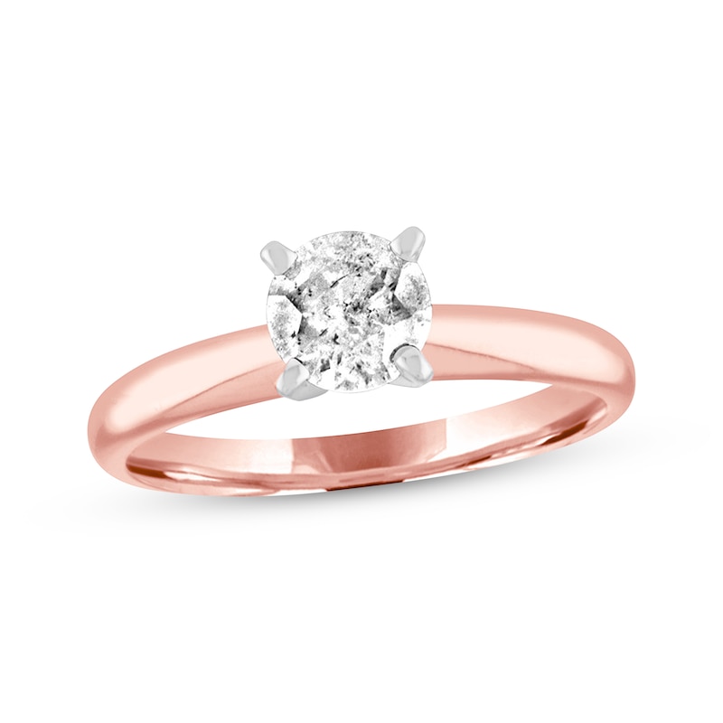 Diamond Solitaire Engagement Ring 1 Carat Round Rose Gold Plated