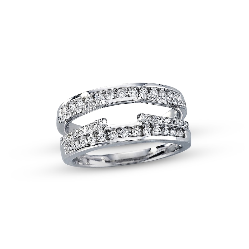 Diamond Wrap Ring 1/2 ct tw Round-cut White Gold Plated