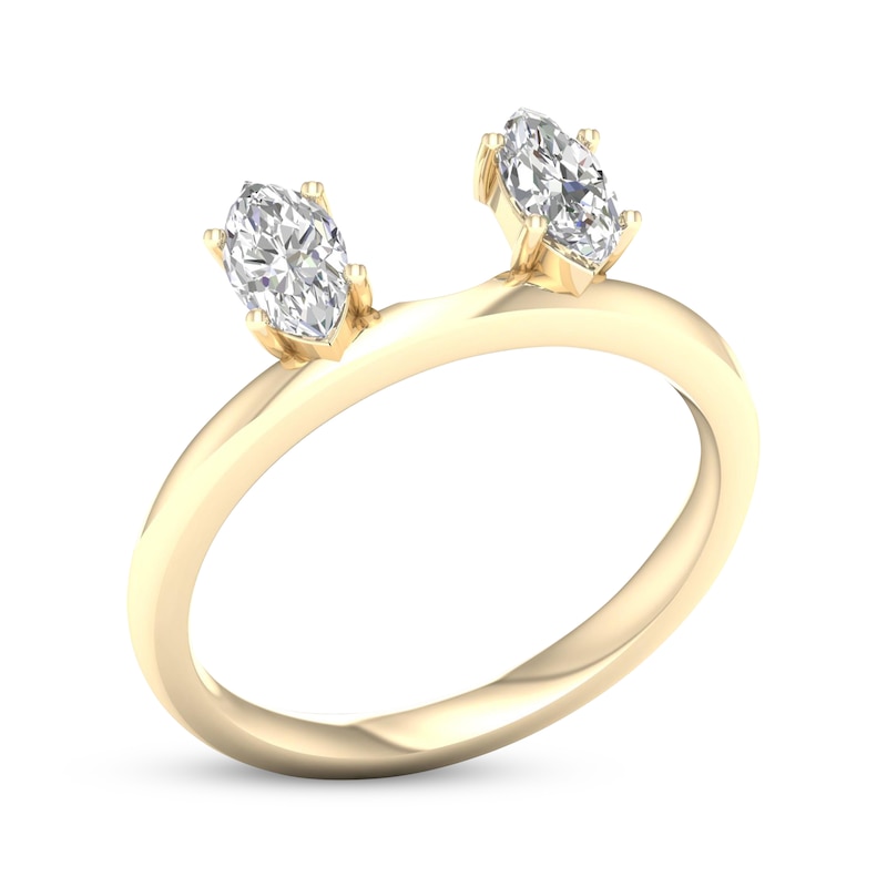 Marquise-Cut Diamond Enhancer Ring 1/2 ct tw Yellow Gold Plated
