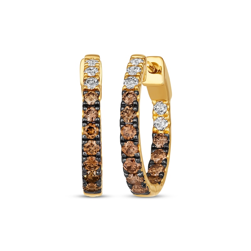 Le Vian Chocolate Ombre Earrings 1-1/8 ct tw Diamonds Honey Gold Plated