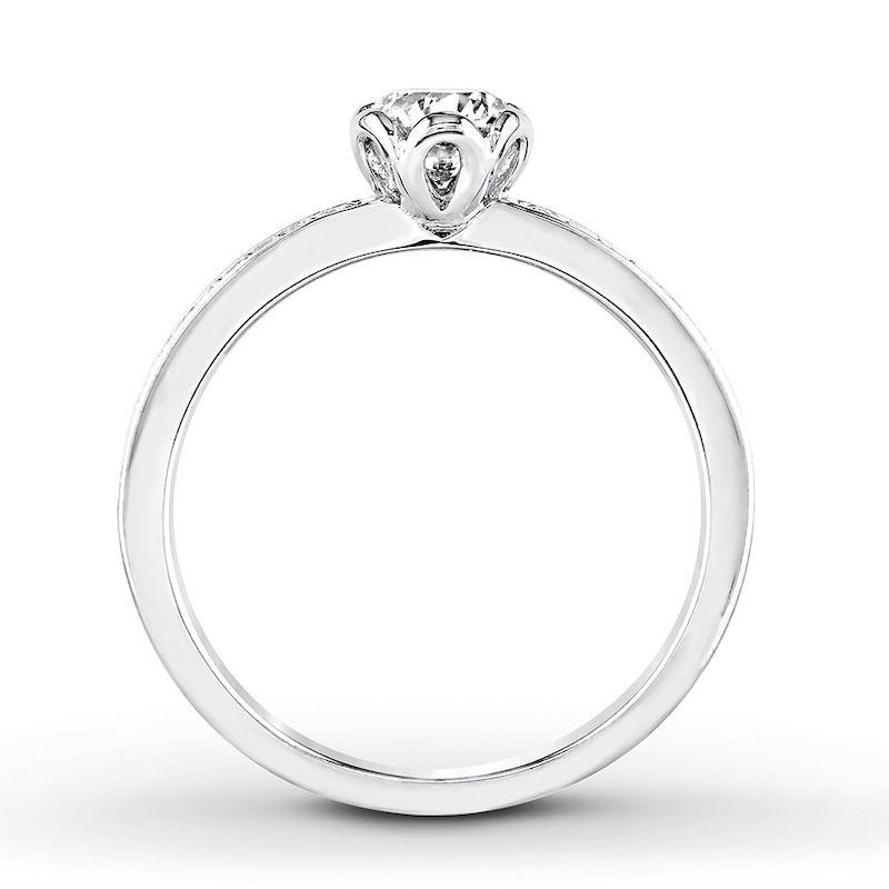 Diamond Engagement Ring 1/2 ct tw White Gold Plated