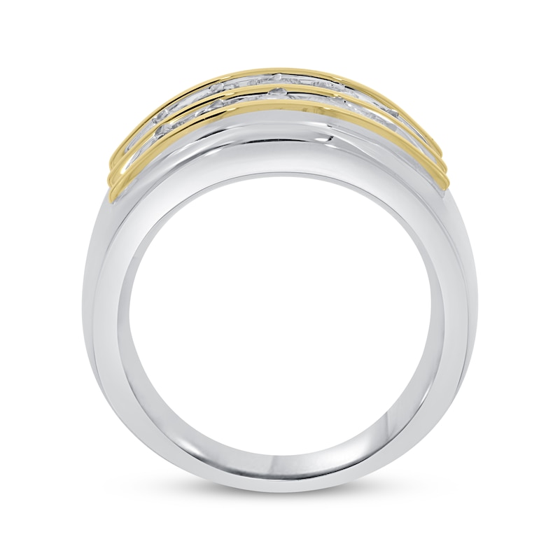 Men's Diamond Wedding Band 2 ct tw Round-cut Two-Tone Gold Plated