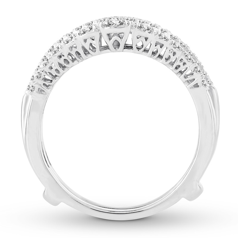 Diamond Enhancer Ring 1 ct tw Round-Cut White Gold Plated
