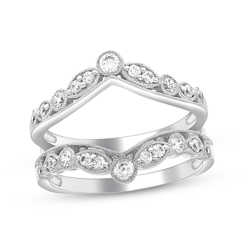 Diamond Enhancer Ring 1/2 ct tw Round-cut White Gold Plated