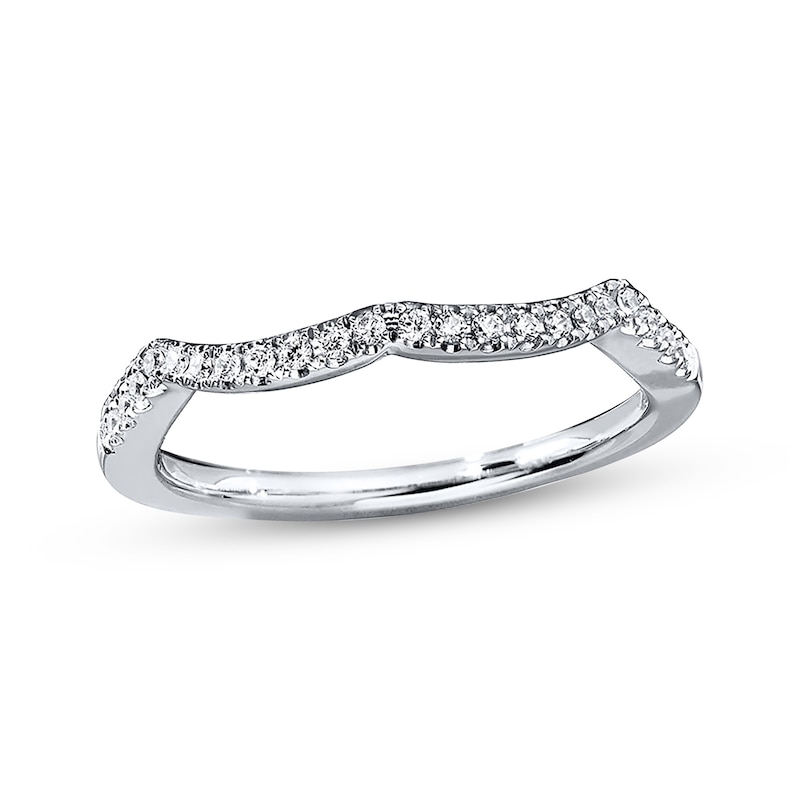 Diamond Wedding Band 1/8 ct tw Round-cut White Gold Plated