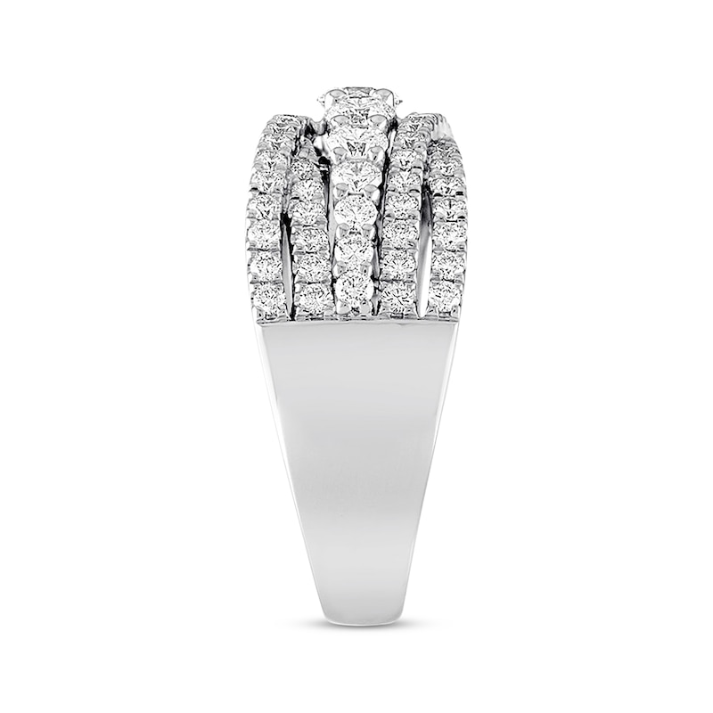 THE LEO Diamond Anniversary Ring 1-1/3 ct tw Round-cut White Gold Plated